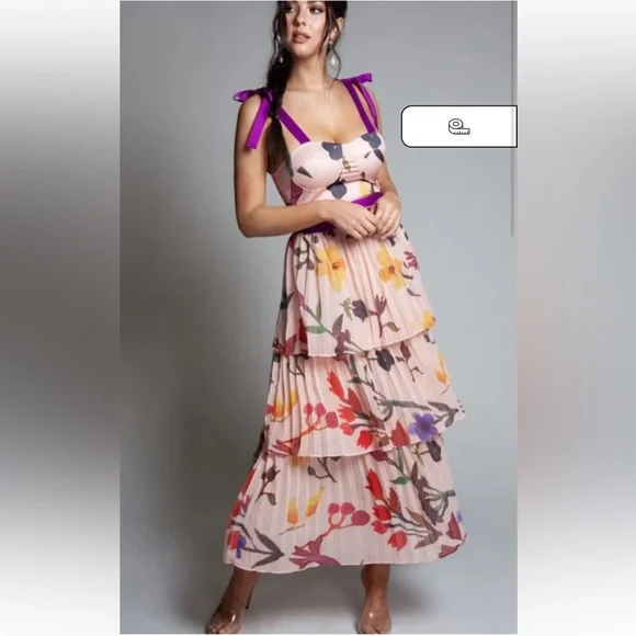 L’Atiste Tiered Into The Garden Dress - Picture 1 of 8